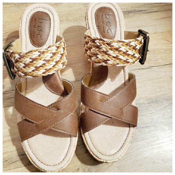 boc Shoes - NWOT Boc wedge heel sandal brown/tan size 8 M